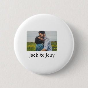 Simple minimal colourful add name photo text cust 2 inch round button