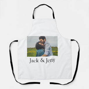Simple minimal colourful add name photo text cust apron