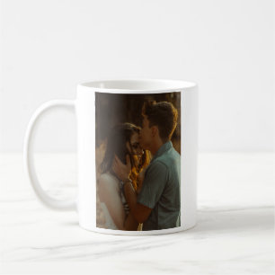 Simple minimal colourful add name photo text cust coffee mug