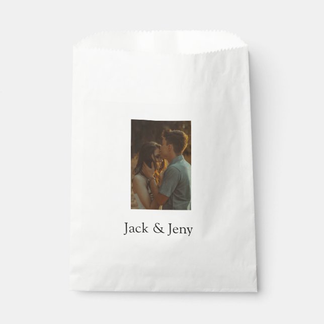 Simple minimal colourful add  name photo text cust favour bag (Front)