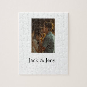 Simple minimal colourful add  name photo text cust jigsaw puzzle