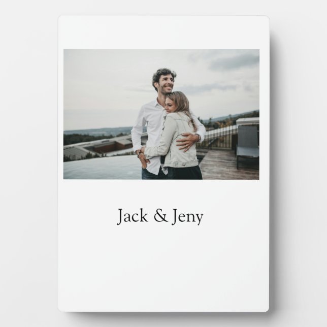 Simple minimal colourful add  name photo text cust plaque (Front)