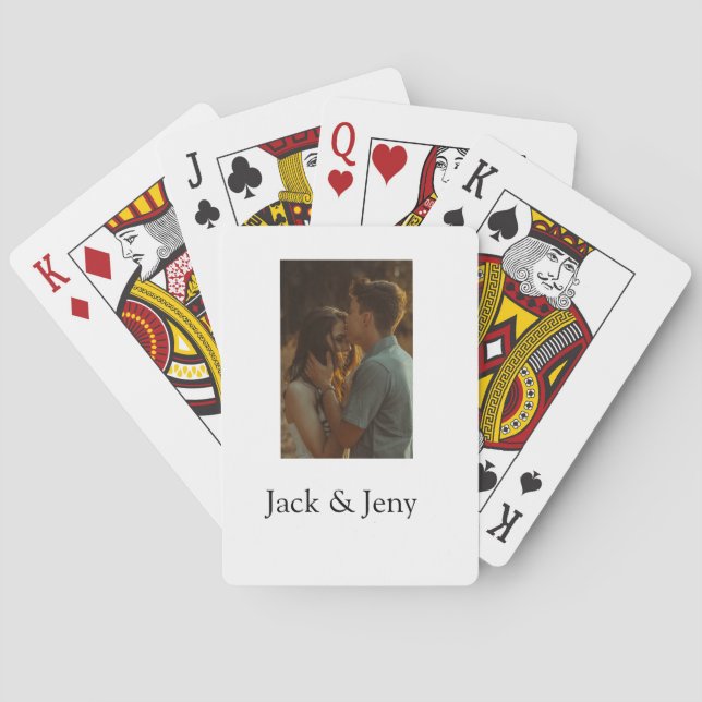 Simple minimal colourful add  name photo text cust playing cards (Back)