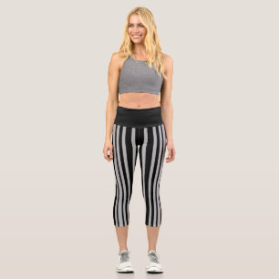 Simple minimal colourful stripes purple green cust capri leggings