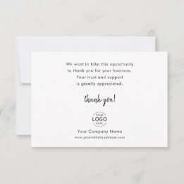 Simple Minimal Company Logo Business Thank You Card