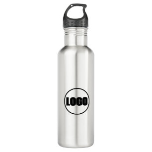 Simple Minimal Company Promotion Silver Black Logo 710 Ml Water Bottle