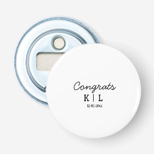 Simple minimal congrats add letters monogram date bottle opener