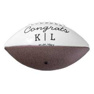Simple minimal congrats add letters monogram date football