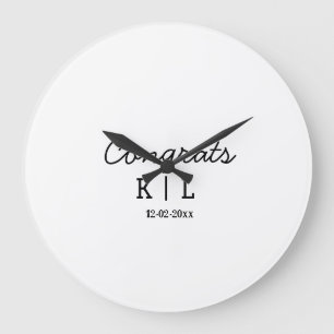 Simple minimal congrats add letters monogram date large clock