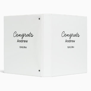 Simple minimal congrats add name date year graduat binder