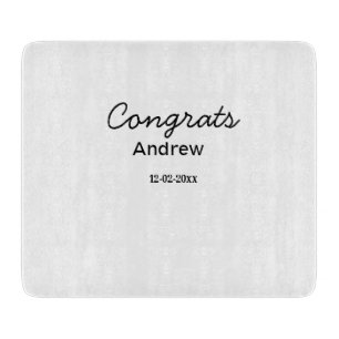 Simple minimal congrats add name date year graduat cutting board