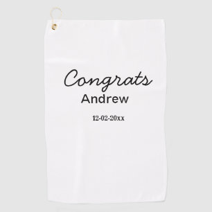 Simple minimal congrats add name date year graduat golf towel