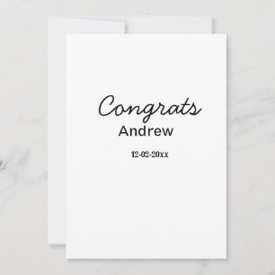 Simple minimal congrats add name date year graduat holiday card