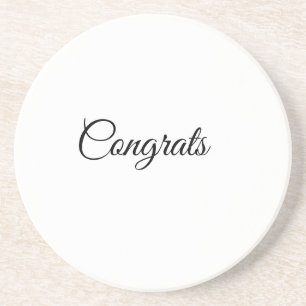 Simple minimal congratulations add your text name coaster
