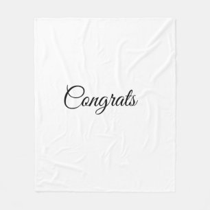 Simple minimal congratulations add your text name fleece blanket