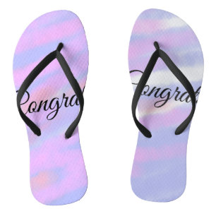 Simple minimal congratulations add your text name flip flops
