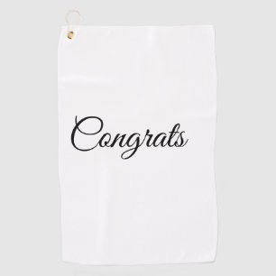 Simple minimal congratulations add your text name  golf towel