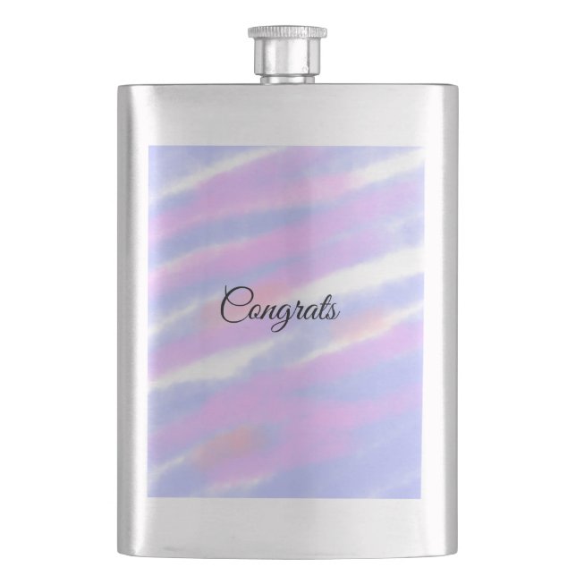 Simple minimal congratulations add your text name  hip flask (Front)