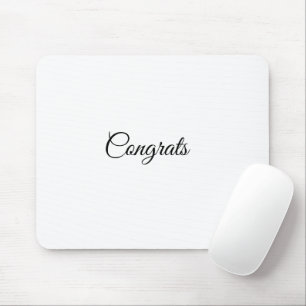 Simple minimal congratulations add your text name mouse pad