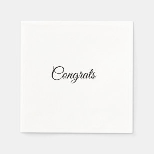 Simple minimal congratulations add your text name  napkin