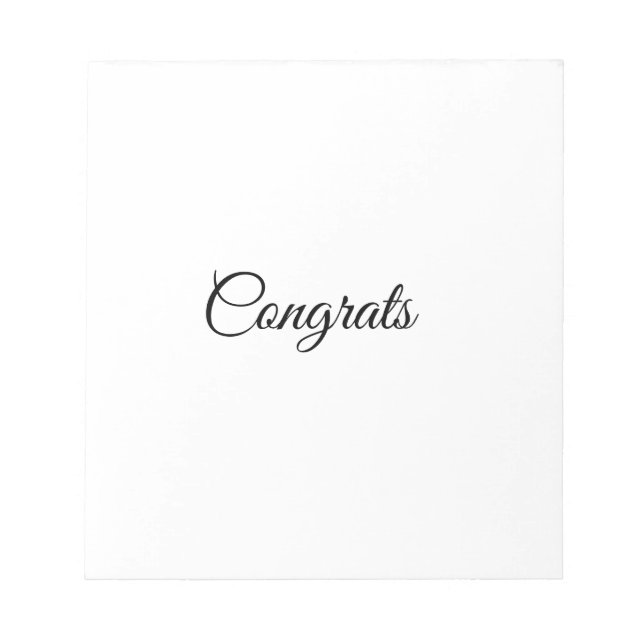 Simple minimal congratulations add your text name  notepad (Front)