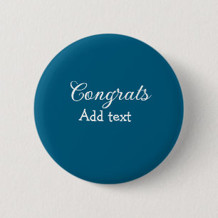 Simple minimal congratulations graduation add your 2 inch round button