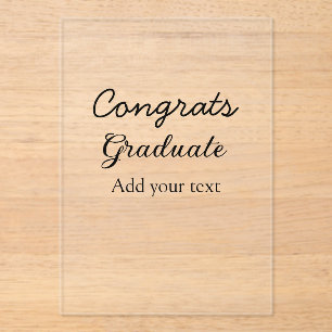 Simple minimal congratulations graduation add your acrylic invitations