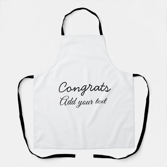 Simple minimal congratulations graduation add your apron (Front)