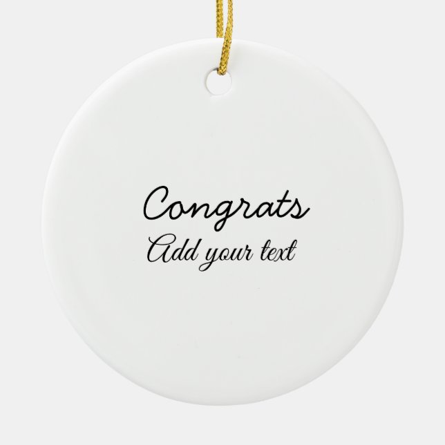 Simple minimal congratulations graduation add your ceramic ornament (Front)