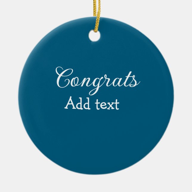 Simple minimal congratulations graduation add your ceramic ornament (Front)