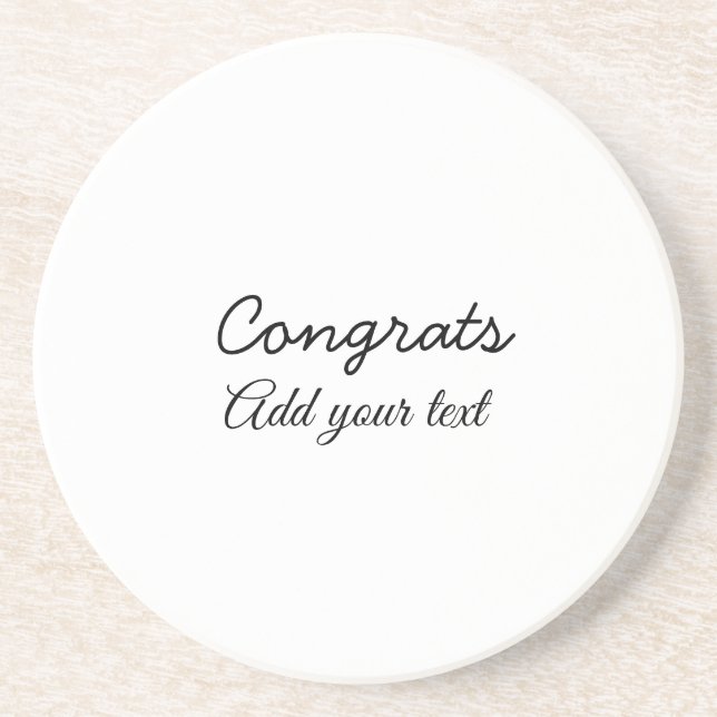 Simple minimal congratulations graduation add your coaster (Front)