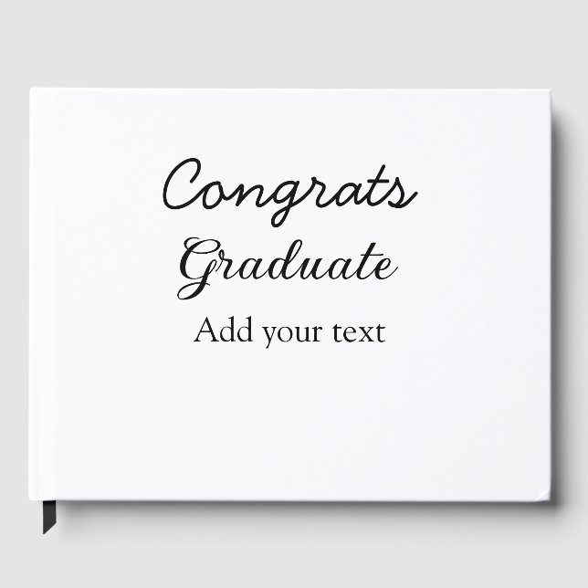 Simple minimal congratulations graduation add your guest book (Front)