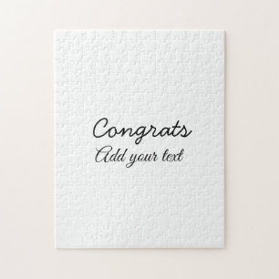 Simple minimal congratulations graduation add your jigsaw puzzle
