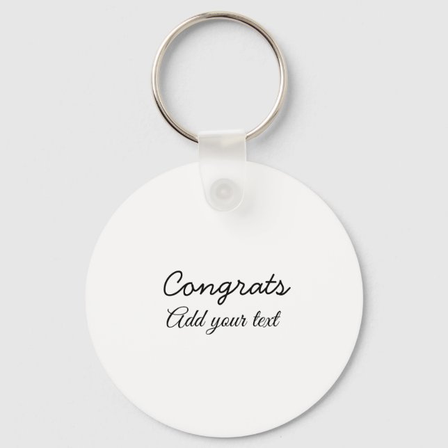 Simple minimal congratulations graduation add your keychain (Front)