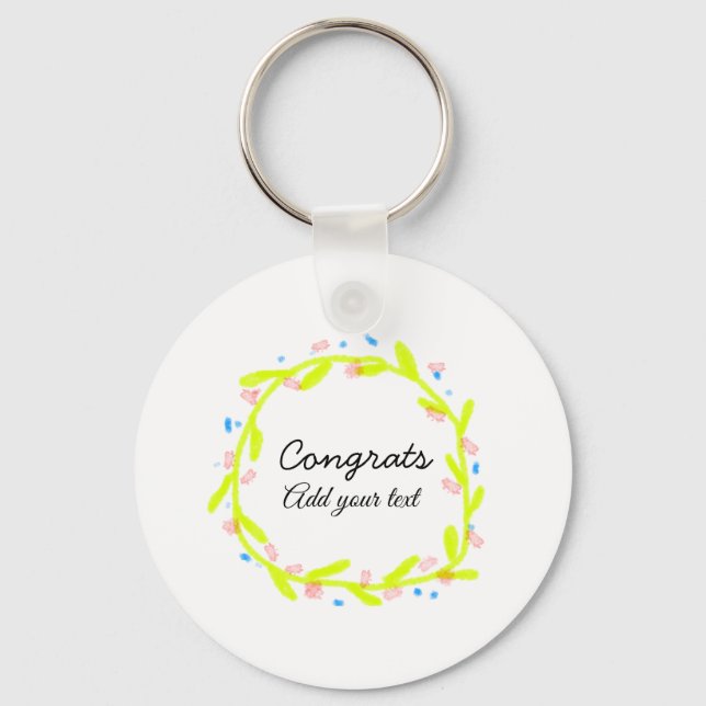 Simple minimal congratulations graduation add your keychain (Front)