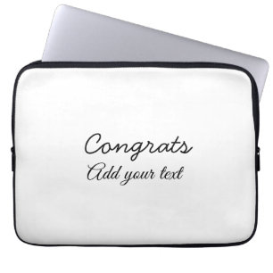 Simple minimal congratulations graduation add your laptop sleeve
