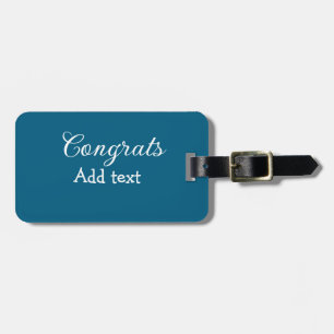 Simple minimal congratulations graduation add your luggage tag