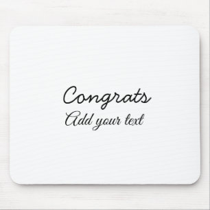 Simple minimal congratulations graduation add your mouse pad