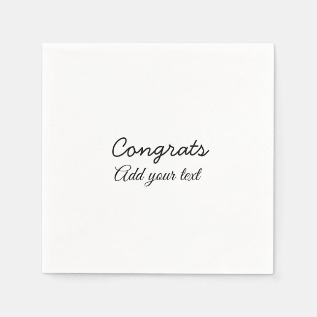 Simple minimal congratulations graduation add your napkin (Front)