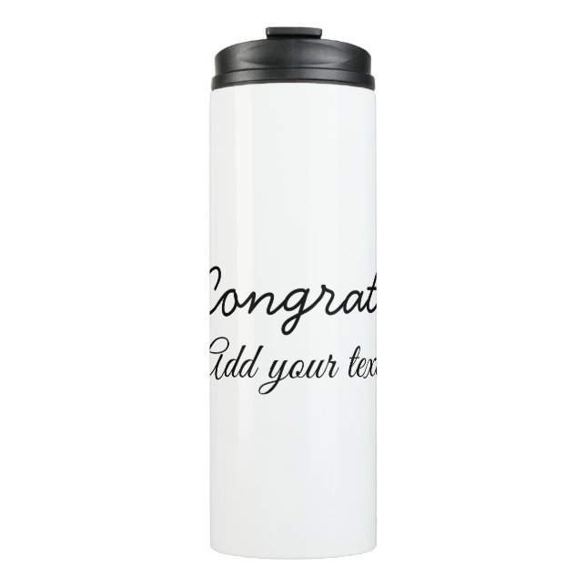 Simple minimal congratulations graduation add your thermal tumbler (Front)