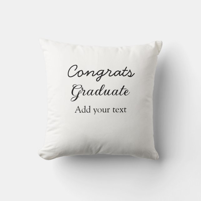 Simple minimal congratulations graduation add your throw pillow (Front)