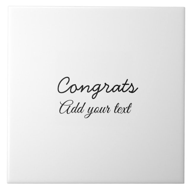 Simple minimal congratulations graduation add your tile (Front)