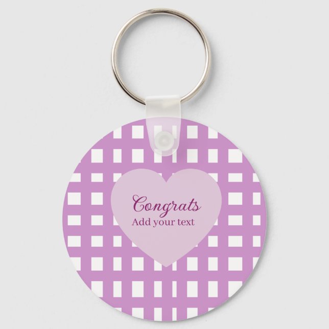 Simple minimal congratulations graduation purple s keychain (Front)