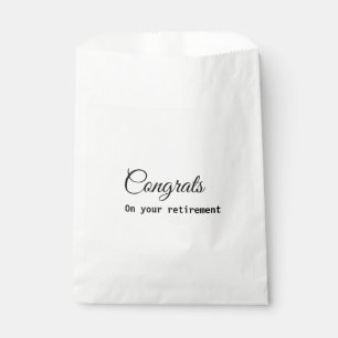 Simple minimal congratulations retirement add name favour bag