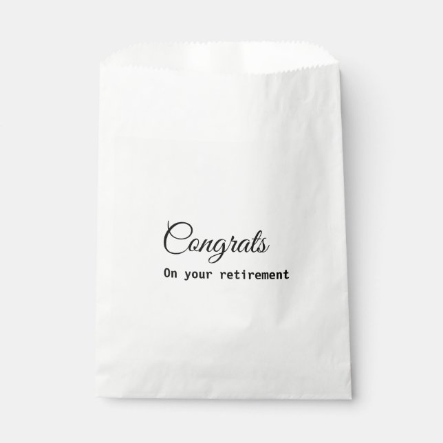 Simple minimal congratulations retirement add name favour bag (Front)