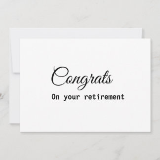Simple minimal congratulations retirement add name invitation
