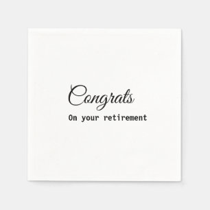 Simple minimal congratulations retirement add name napkin