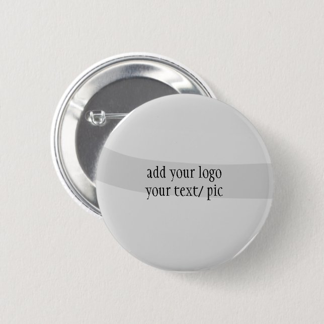 simple minimal custom add your logo address websit 2 inch round button (Front & Back)