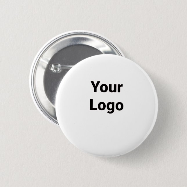 simple minimal custom add your logo address websit 2 inch round button (Front & Back)