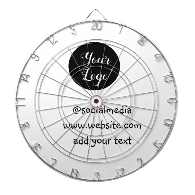 simple minimal custom add your logo address websit dartboard (Front)